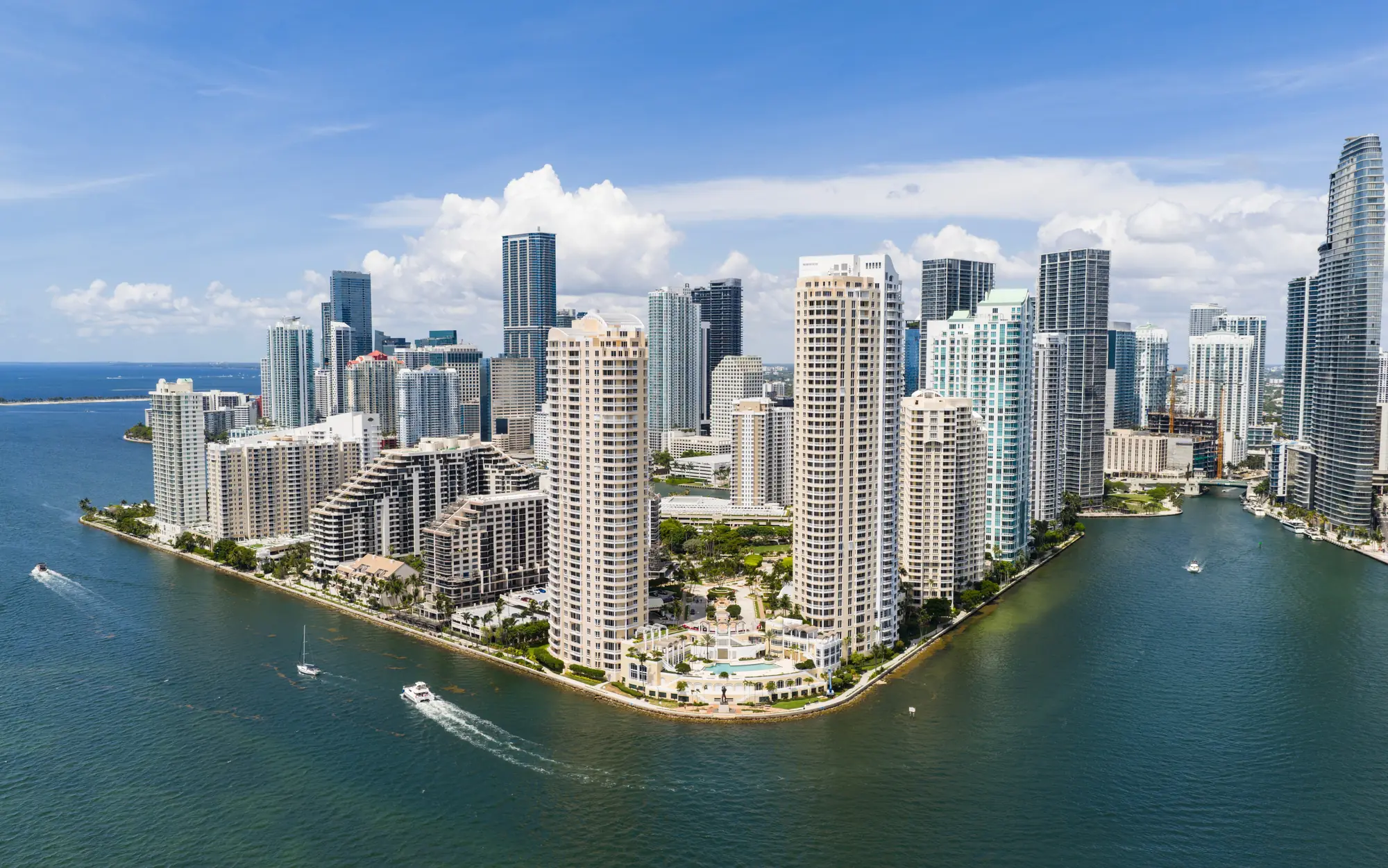 Vista aérea de Brickell, em Miami